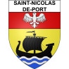 Pegatinas escudo de armas de Saint-Nicolas-de-Port adhesivo de la etiqueta engomada