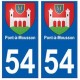 54 Pont-à-Mousson wappen aufkleber typenschild aufkleber stadt