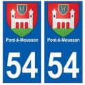 54 Pont-à-Mousson blason autocollant plaque stickers ville