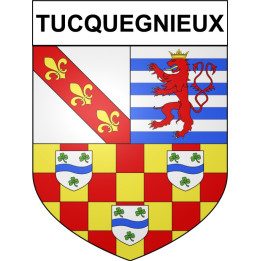 Tucquegnieux Sticker wappen, gelsenkirchen, augsburg, klebender aufkleber