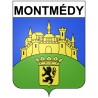 Pegatinas escudo de armas de Montmédy adhesivo de la etiqueta engomada