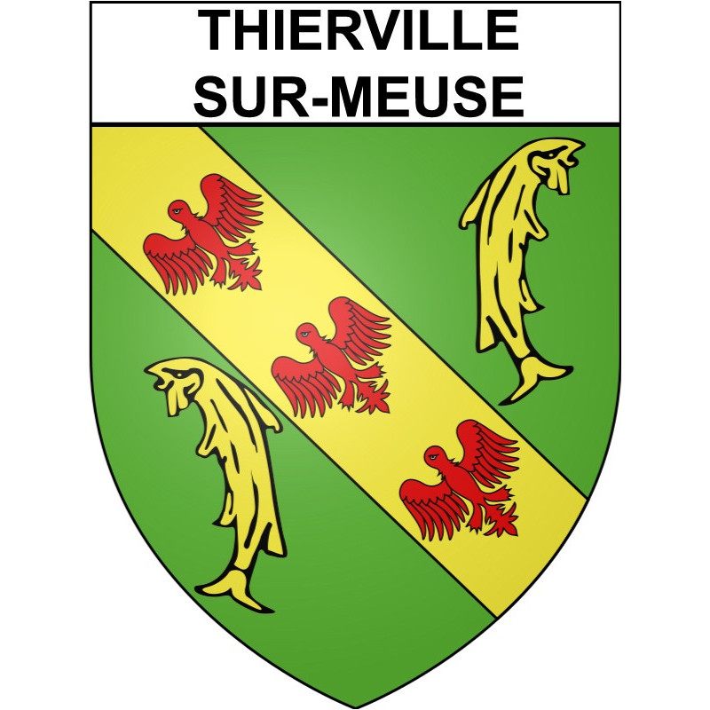 Pegatinas escudo de armas de Thierville-sur-Meuse adhesivo de la etiqueta engomada