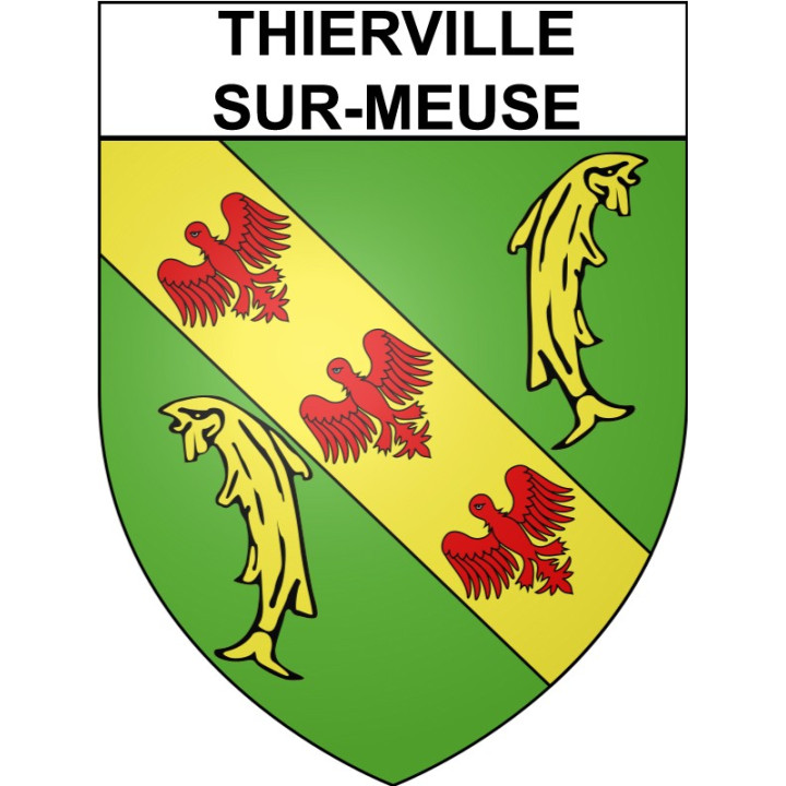 Pegatinas escudo de armas de Thierville-sur-Meuse adhesivo de la etiqueta engomada