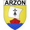 Pegatinas escudo de armas de Arzon adhesivo de la etiqueta engomada