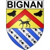 Pegatinas escudo de armas de Bignan adhesivo de la etiqueta engomada