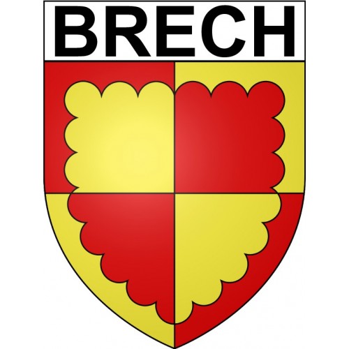 Pegatinas escudo de armas de Brech adhesivo de la etiqueta engomada