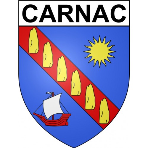 Pegatinas escudo de armas de Carnac adhesivo de la etiqueta engomada