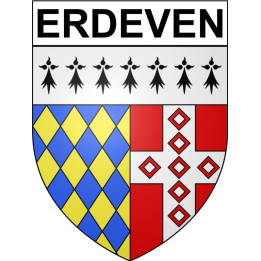 Pegatinas escudo de armas de Erdeven adhesivo de la etiqueta engomada