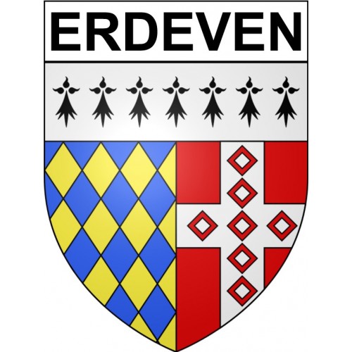 Erdeven 56 ville Stickers blason autocollant adhésif