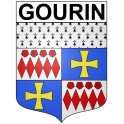 Pegatinas escudo de armas de Gourin adhesivo de la etiqueta engomada