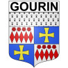 Pegatinas escudo de armas de Gourin adhesivo de la etiqueta engomada