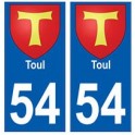 54 Toul blason autocollant plaque stickers ville