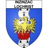 Pegatinas escudo de armas de Inzinzac-Lochrist adhesivo de la etiqueta engomada