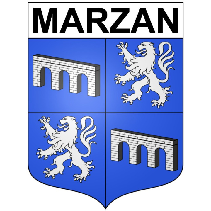 Pegatinas escudo de armas de Marzan adhesivo de la etiqueta engomada
