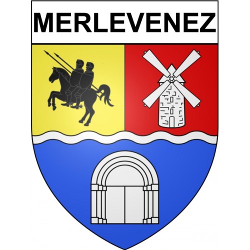Merlevenez 56 ville Stickers blason autocollant adhésif