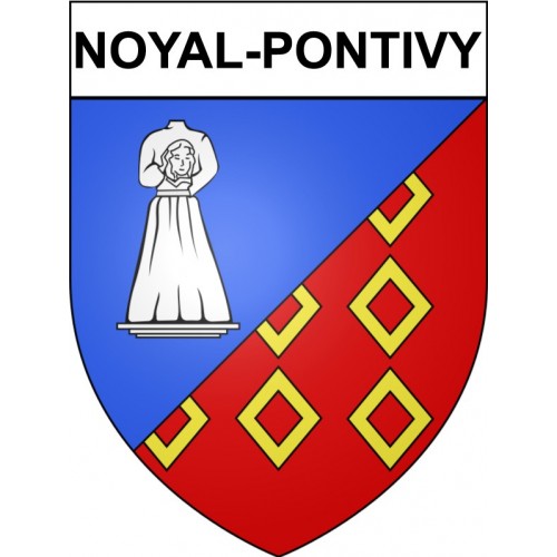 Pegatinas escudo de armas de Noyal-Pontivy adhesivo de la etiqueta engomada