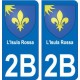 2B isula rossa autocollant plaque immatriculation auto ville sticker