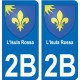 2B isula rossa autocollant plaque immatriculation auto ville sticker