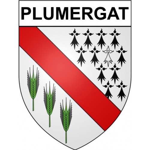 Pegatinas escudo de armas de Plumergat adhesivo de la etiqueta engomada