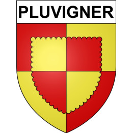 Pegatinas escudo de armas de Pluvigner adhesivo de la etiqueta engomada