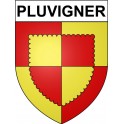 Pegatinas escudo de armas de Pluvigner adhesivo de la etiqueta engomada