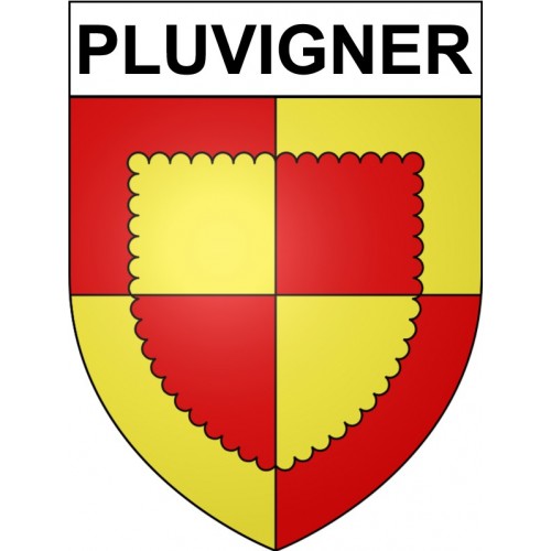 Pegatinas escudo de armas de Pluvigner adhesivo de la etiqueta engomada