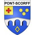Pegatinas escudo de armas de Pont-Scorff adhesivo de la etiqueta engomada