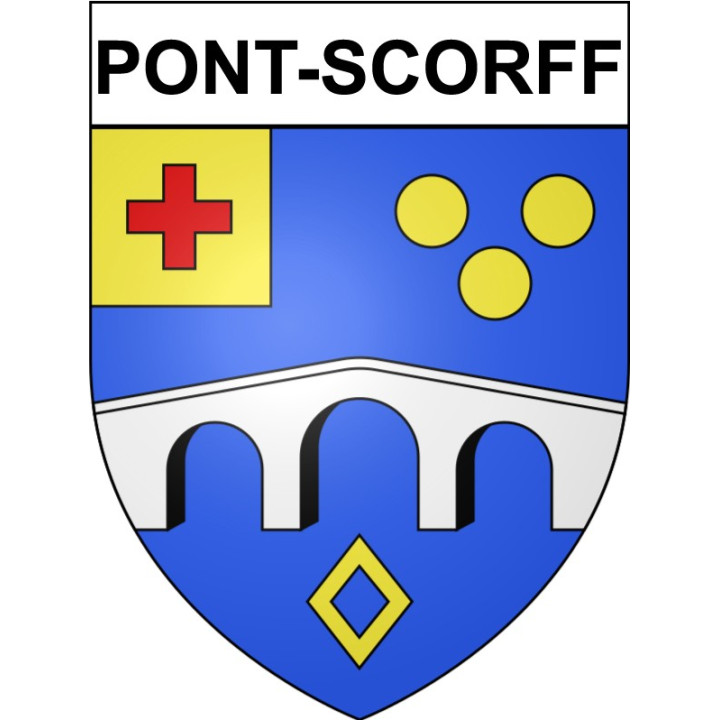 Pegatinas escudo de armas de Pont-Scorff adhesivo de la etiqueta engomada