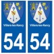 54 Villiers-les-Nancy blason autocollant plaque stickers ville
