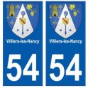 54 Villiers-les-Nancy blason autocollant plaque stickers ville