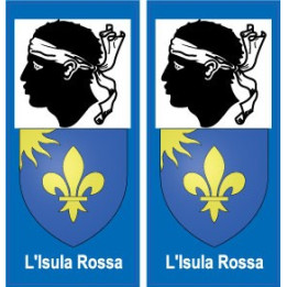 2B isula rossa autocollant plaque immatriculation auto ville sticker