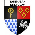 Pegatinas escudo de armas de Saint-Jean-Brévelay adhesivo de la etiqueta engomada