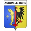 Pegatinas escudo de armas de Audun-le-Tiche adhesivo de la etiqueta engomada
