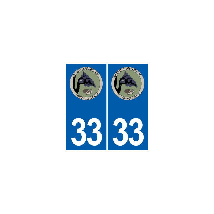 33 Bassin Arcachon autocollant plaque immatriculation auto ville sticker