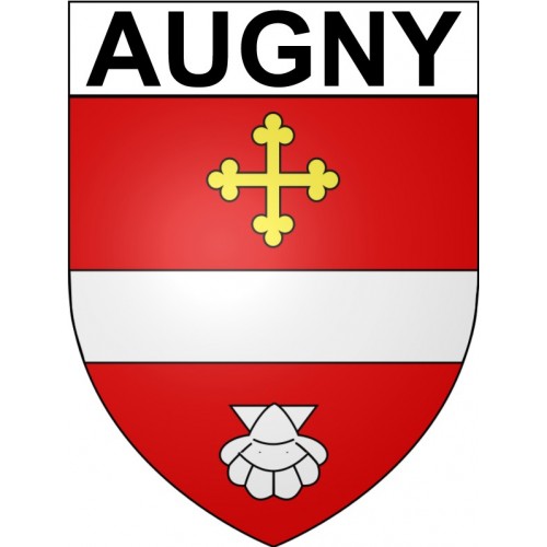 Pegatinas escudo de armas de Augny adhesivo de la etiqueta engomada