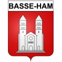 Pegatinas escudo de armas de Basse-Ham adhesivo de la etiqueta engomada