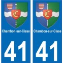 41 Chambon sur cisse autocollant plaque immatriculation auto ville sticker