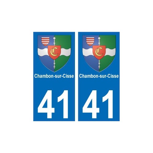 41 Chambon sur cisse autocollant plaque immatriculation auto ville sticker