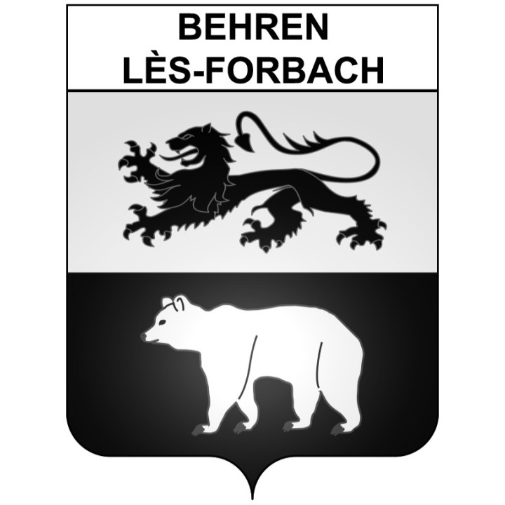 Pegatinas escudo de armas de Behren-lès-Forbach adhesivo de la etiqueta engomada