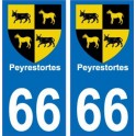 66 Peyrestortes autocollant plaque immatriculation auto ville sticker