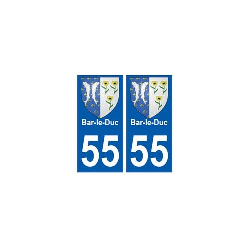 55 Bar-le-Duc blason autocollant plaque stickers ville