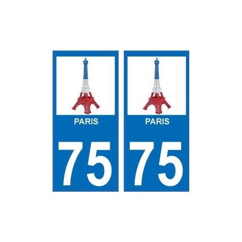 75 paris eiffel logo 3800 autocollant plaque immatriculation auto ville sticker