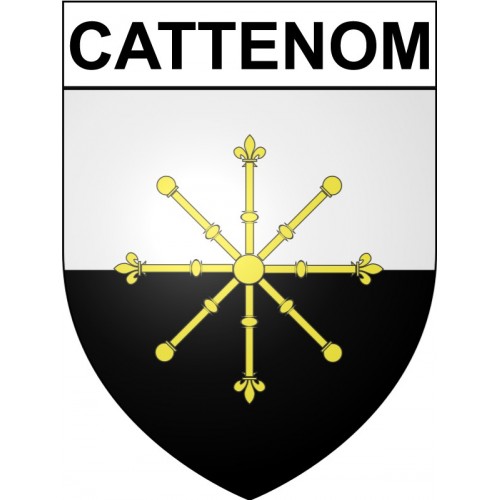 Pegatinas escudo de armas de Cattenom adhesivo de la etiqueta engomada