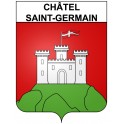 Pegatinas escudo de armas de Châtel-Saint-Germain adhesivo de la etiqueta engomada