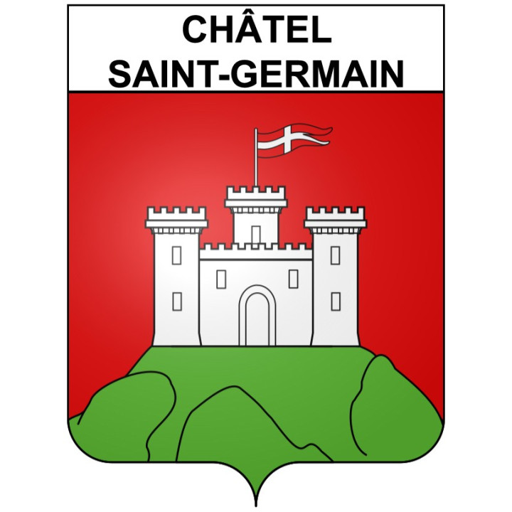Pegatinas escudo de armas de Châtel-Saint-Germain adhesivo de la etiqueta engomada