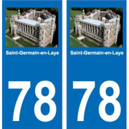 78 Saint Germain en Laye autocollant plaque immatriculation auto ville sticker