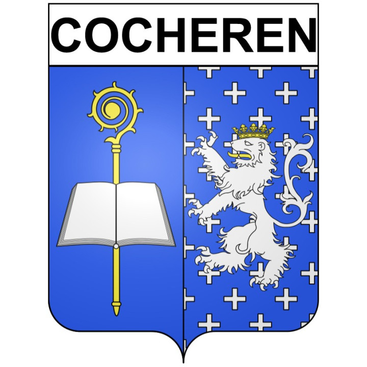 Pegatinas escudo de armas de Cocheren adhesivo de la etiqueta engomada