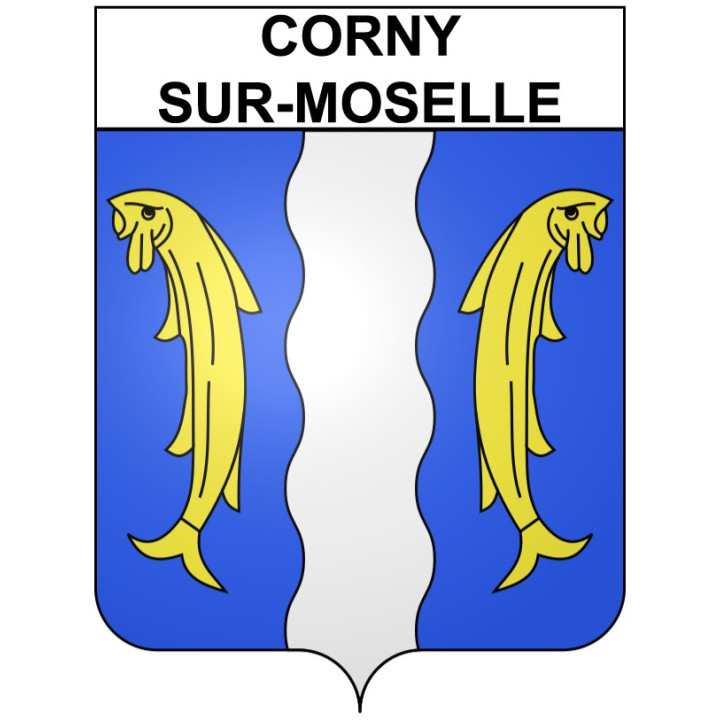 Pegatinas escudo de armas de Corny-sur-Moselle adhesivo de la etiqueta engomada