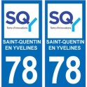 78 Saint Quentin en Yvelines autocollant plaque immatriculation auto ville sticker