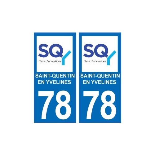 78 Saint Quentin en Yvelines autocollant plaque immatriculation auto ville sticker